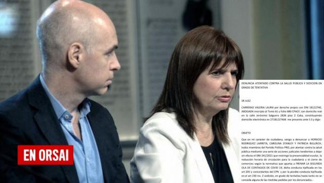 Denunciaron ante la Justicia por atentado a la salud pública y sedición a Rodríguez Larreta, Stanley y Bullrich
