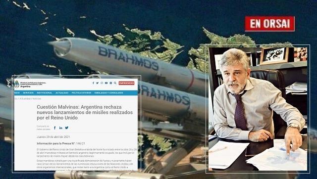Cancillería Argentina protestó por el lanzamiento de misiles desde las Islas Malvinas