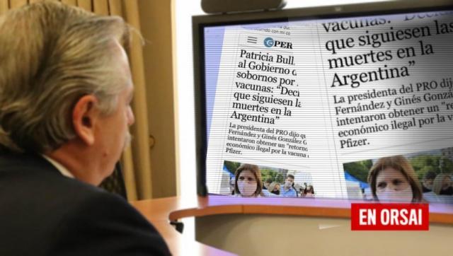 Carta documento del Presidente a Patricia Bullrich por declaraciones difamatorias