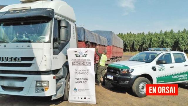 Gendarmería interceptó un convoy de camiones que contrabandeaban 168 toneladas de soja