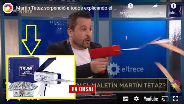 El chiste del lanza billetes de Martín Tetaz lo copió de la campaña de Donald Trump