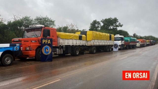 Salta: Decomisaron 210 toneladas soja transportadas en una caravana de 7 camiones