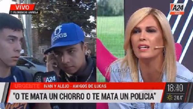 Amigo de Lucas, el chico asesinado por la policía, le paró el carro a Viviana Canosa