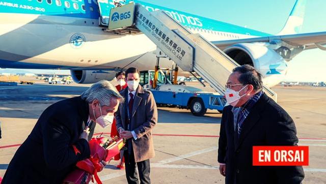 Alberto llegó a China, donde se reunirá con Xi Jinping y participará de la inauguración de los Juegos Olímpicos de Invierno