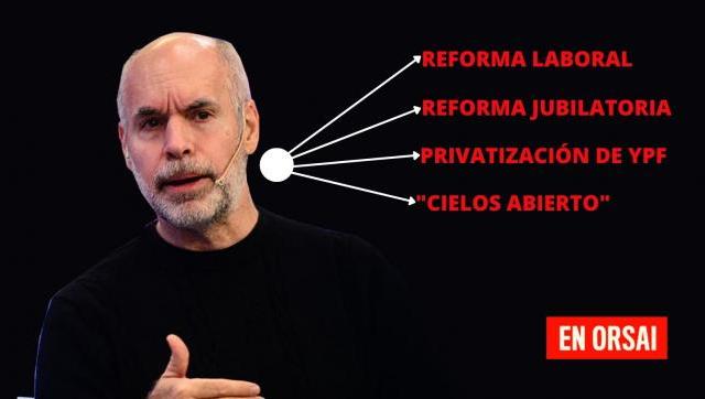 Larreta si es presidente realizará una reforma jubilatoria, laboral y provatizadora