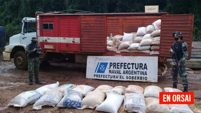 Prefectura detuvo el contrabando de 17 toneladas de soja con destino a Brasil