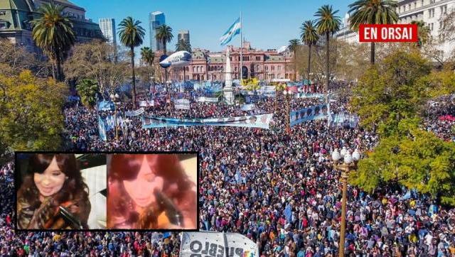 Las manifestaciones de apoyo a la vicepresidenta Fernández se despliegan con intensidad en las calles del país. foto EnOrsai