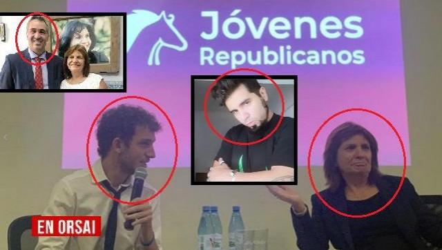 Patricia Bullrich y Ulises Chaparro, participando juntos de una charla promovica por Jóvenes Republicanos