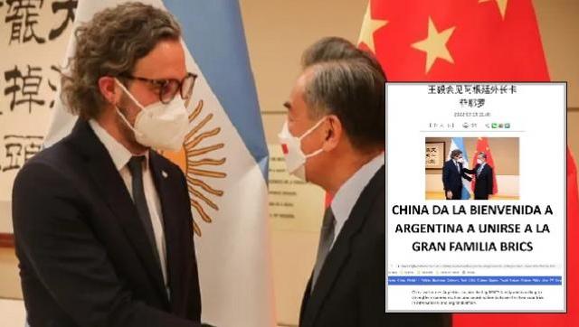 Se trata de un texto donde el gobierno chino le “da la bienvenida a los BRICS” a Argentina.