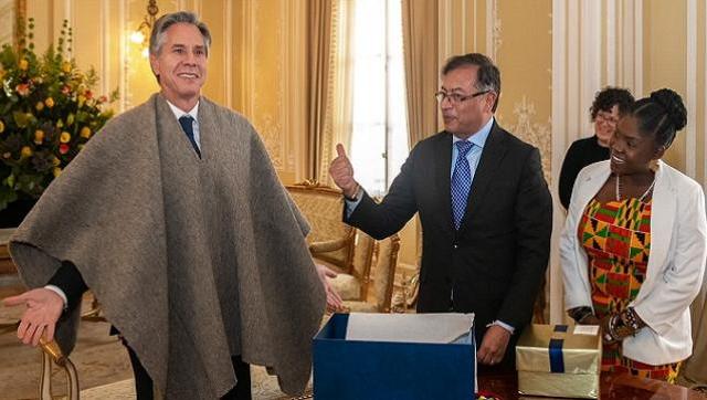 El presidente de Colombia, Gustavo Petro, quien recibió este lunes en Bogotá al secretario de Estado de Estados Unidos (EE.UU.), Anthony Blinken
