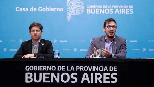 Axel Kicillof junto con el presidente del Banco Provincia, Juan Cuattromo.