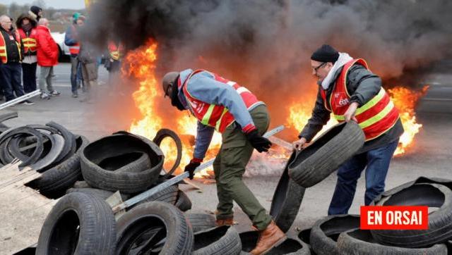 Octava jornada de movilización contra la reforma jubilatoria de Macron en Francia