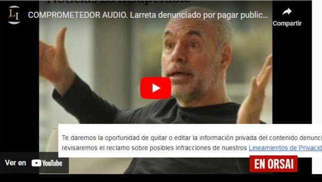 Buscan censurar un video que compromete a Larreta