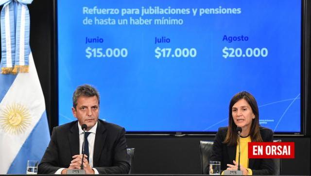 Raverta y Massa anunciaron aumento del 21% para jubilaciones, pensiones y asignaciones