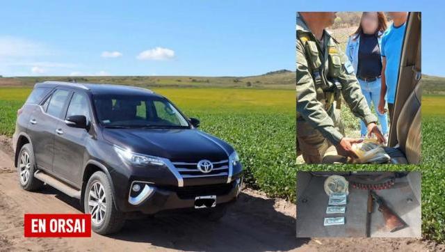 Gendarmería detectó dólares encanutados y un arma de fuego en una Toyota SW4