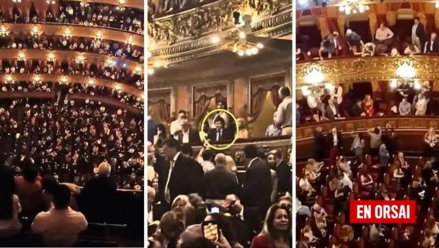 Javier Milei, abucheado en el Teatro Colón junto a Fátima Florez 