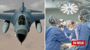 Aviones de combate F-16 en lugar de quirófanos. El mayor hospital escuela del país cerraría en unas semanas