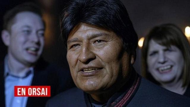 Al frente Evo Morales, detrás los vampiros Elon Musk y Patricia Bullrich