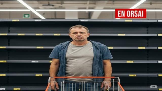 Hombre Desesperanzado en el supermercado