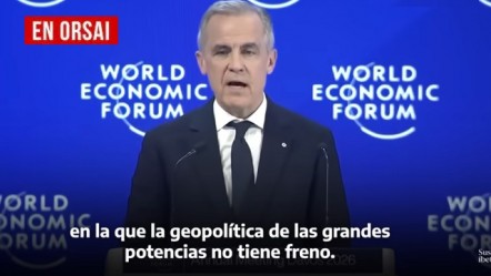 Mark Carney durante su intervención en el Foro de Davos, donde llamó a terminar con la 