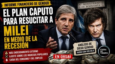El ministro Luis Caputo y el presidente Javier Milei durante un anuncio económico oficial.