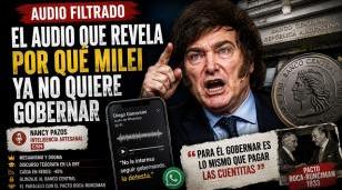 Javier Milei expresándose efusivamente durante una presentación pública.