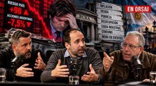 Carlos Maslatón, Martín Tetaz e Itai Hagman en la mesa de debate.