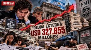 La deuda externa argentina llegó a un récord de USD 327.855 millones, según el INDEC. Ilustración editorial: EnOrsai.