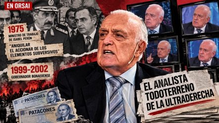 Carlos Ruckauf durante sus intervenciones televisivas actuales y su pasado político en la Argentina - imagen ilustrativa generada con Inteligencia artificial